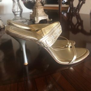 Versace Gold Greek key shoes